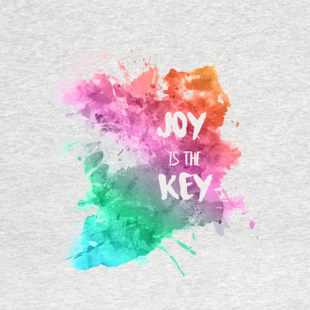 Joy is The Key Rainbow Watercolor Design by EquilibriumArt